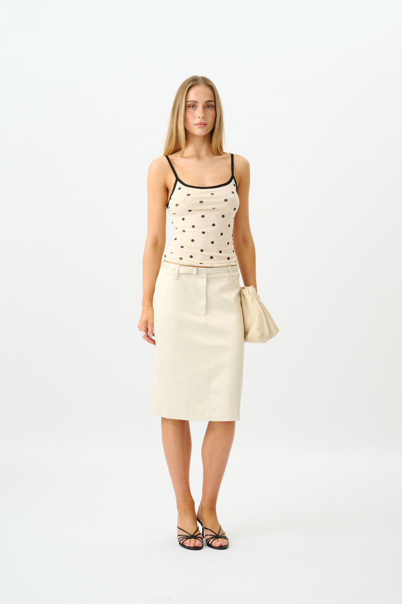 Camisole | Mesh Ivory Polka