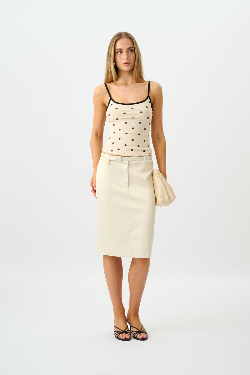 Camisole | Mesh Ivory Polka