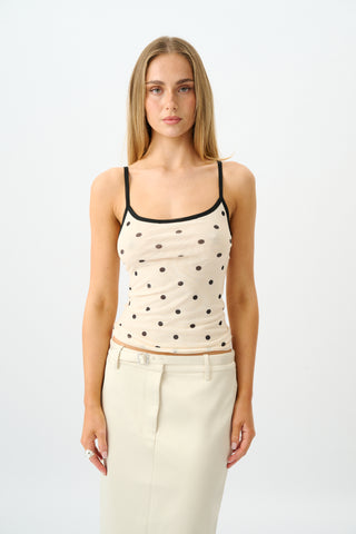 Camisole | Mesh Ivory Polka