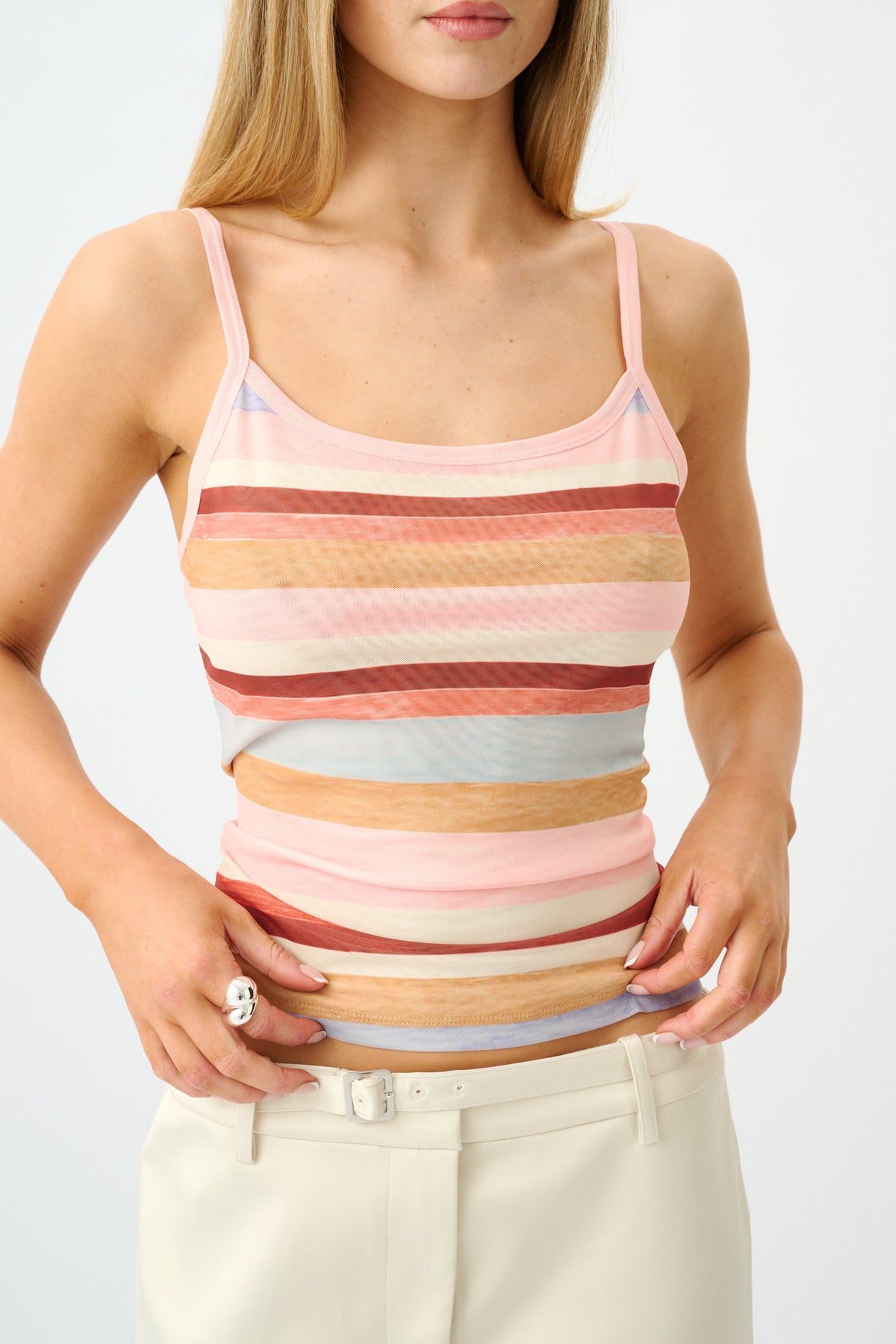 Camisole | Mesh Blush Stripe