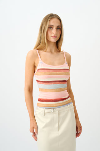 Camisole | Mesh Blush Stripe