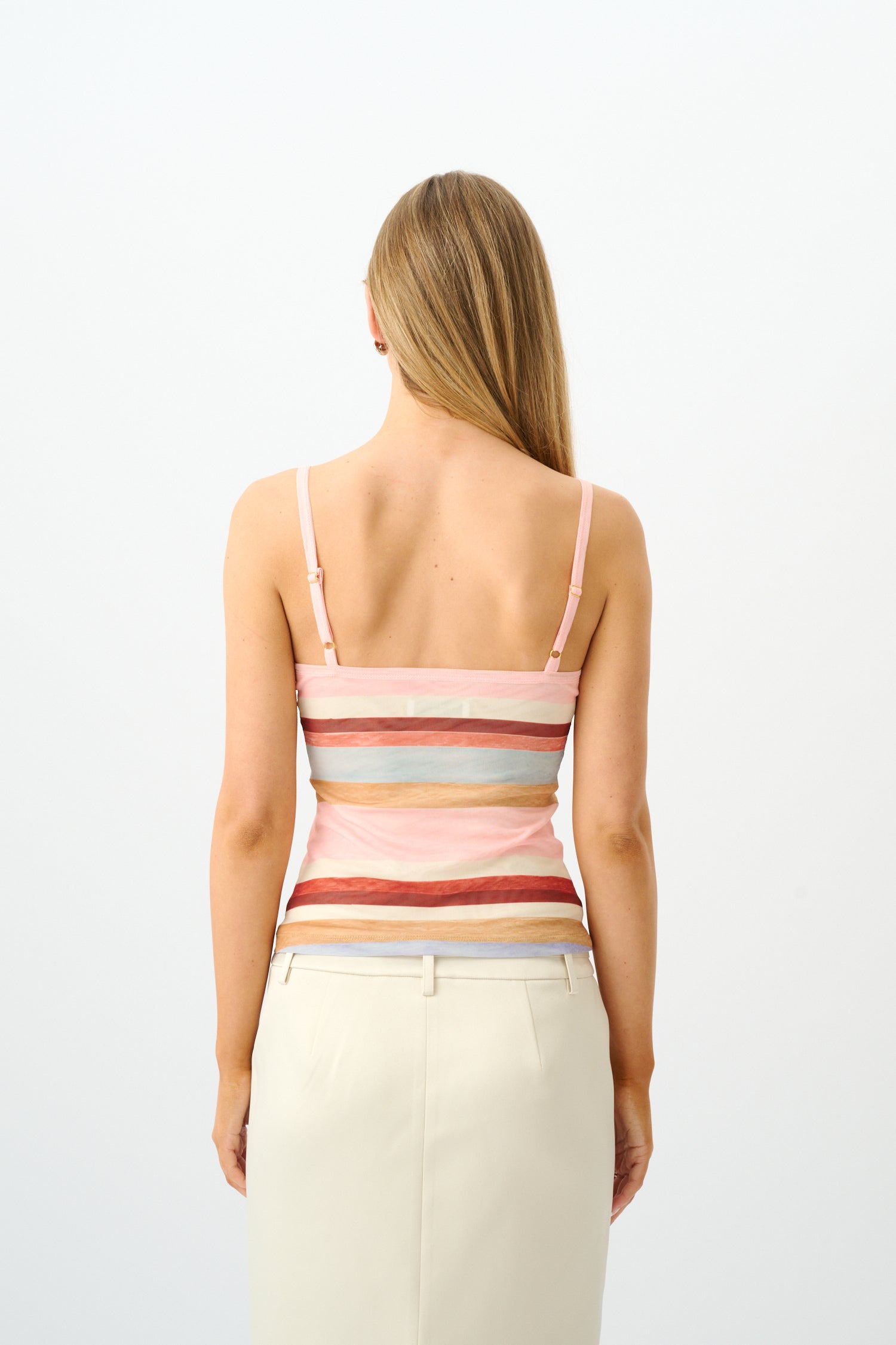 Camisole | Mesh Blush Stripe