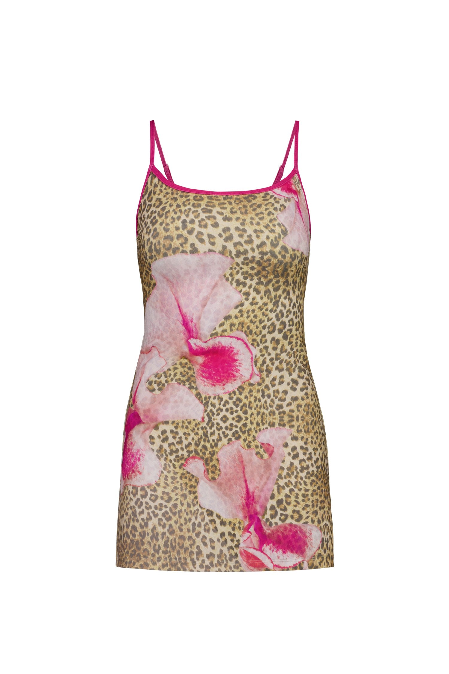 Mini Slip Dress | Fuchsia Leopard