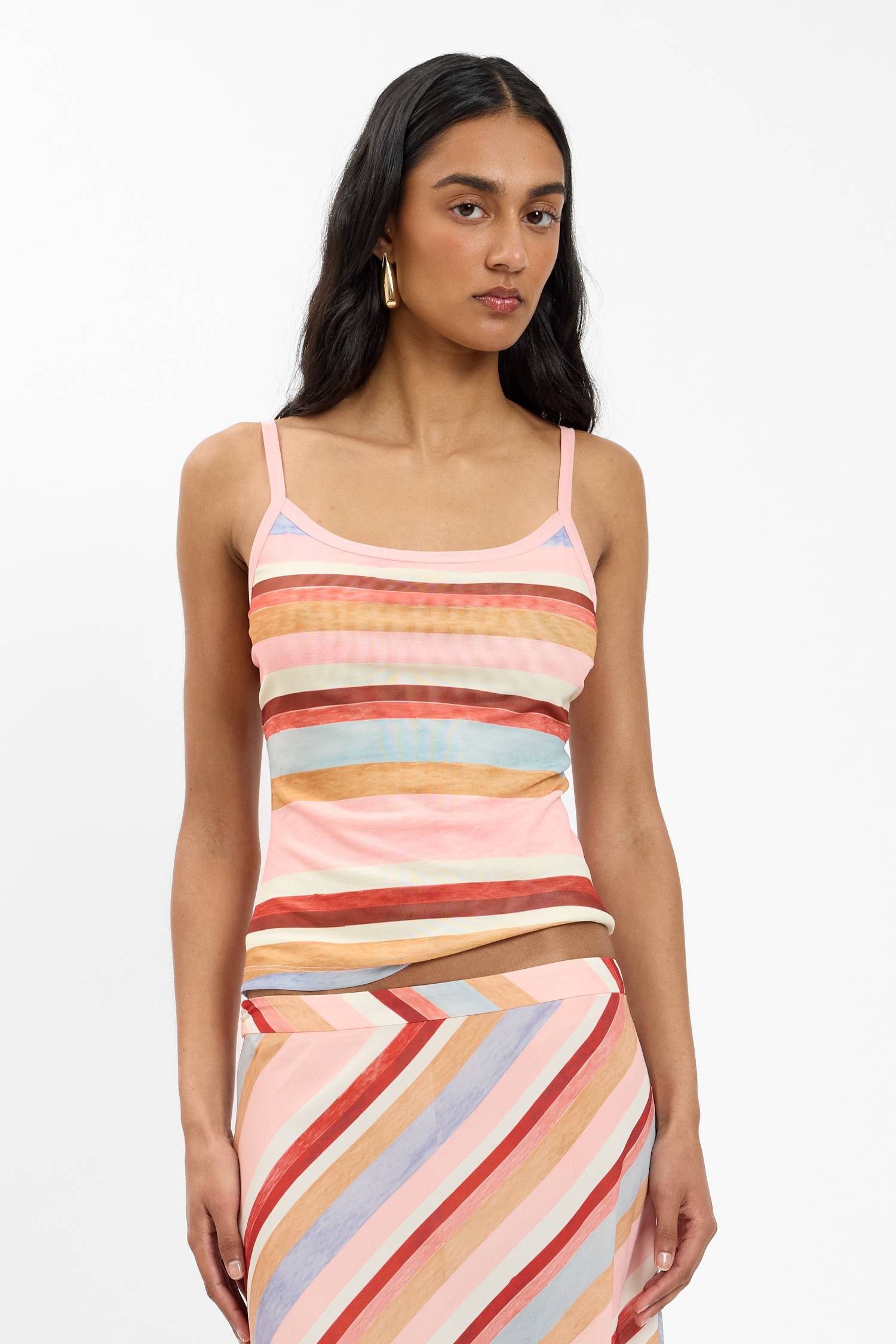 Camisole | Mesh Blush Stripe – WITH HARPER LU