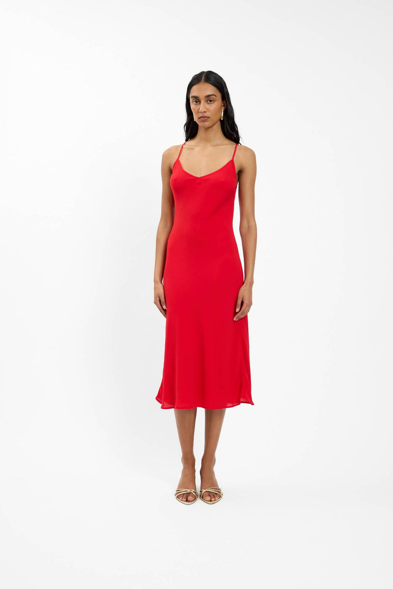 Georgette Midi Dress | Cherry Red
