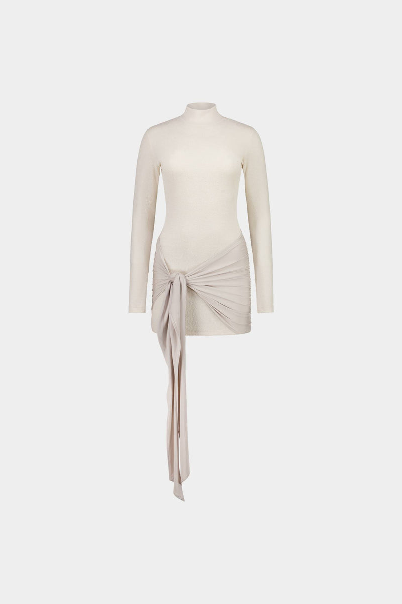 Textured Wrap Dress | Ivory