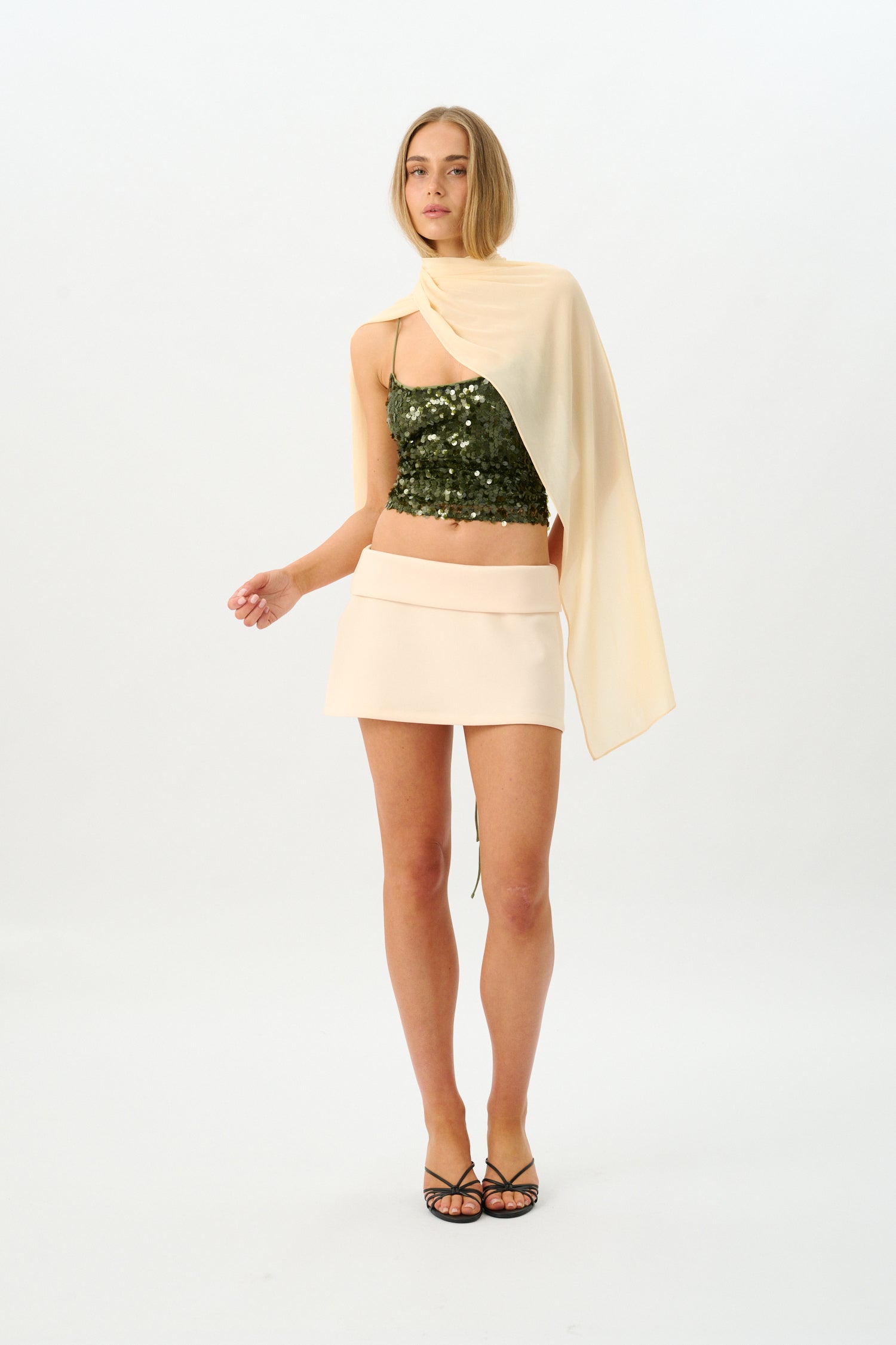 Backless Top | Forest Green Sequin