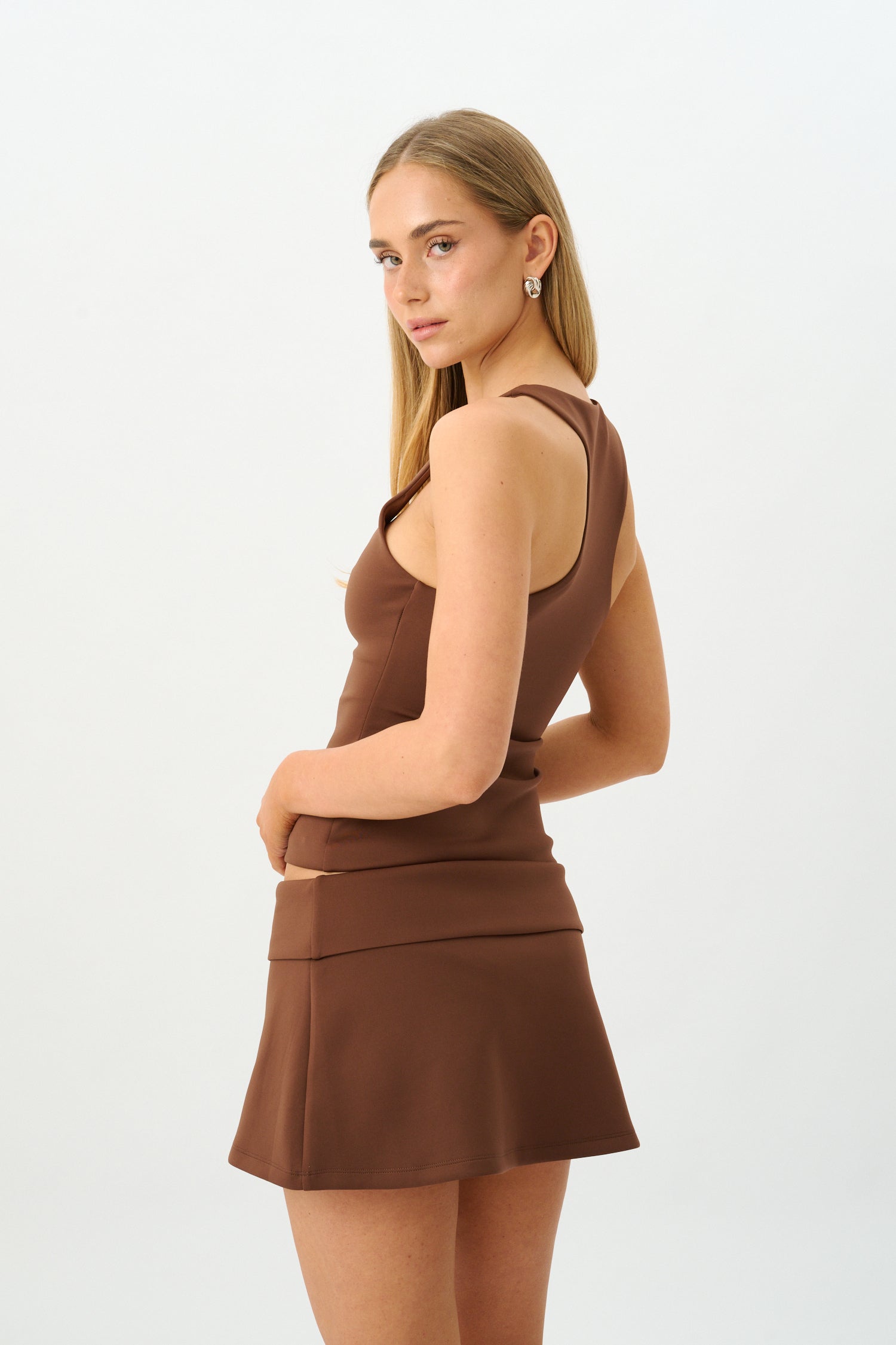 Alba Mini Skirt | Chocolate