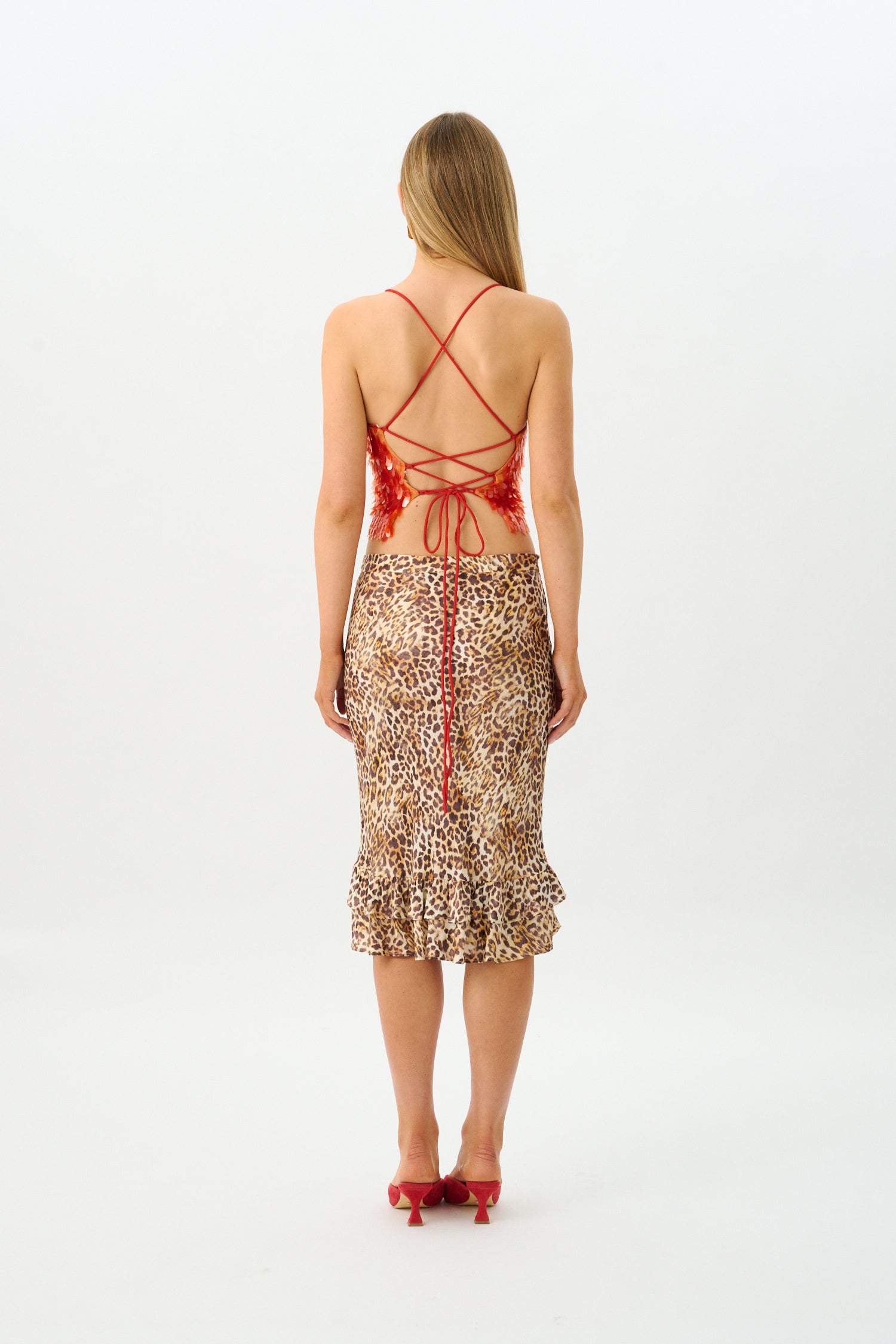 Backless Top | Burnt Orange Sequin