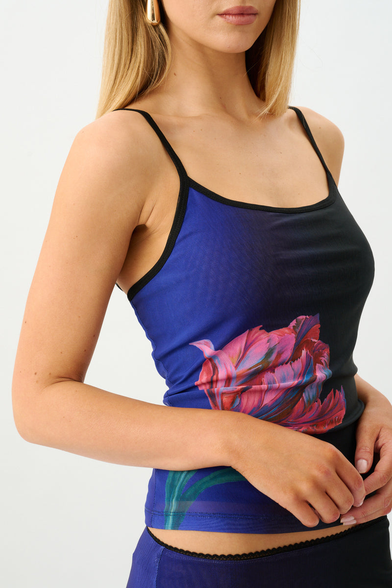 Camisole | Mesh Cobalt Floral
