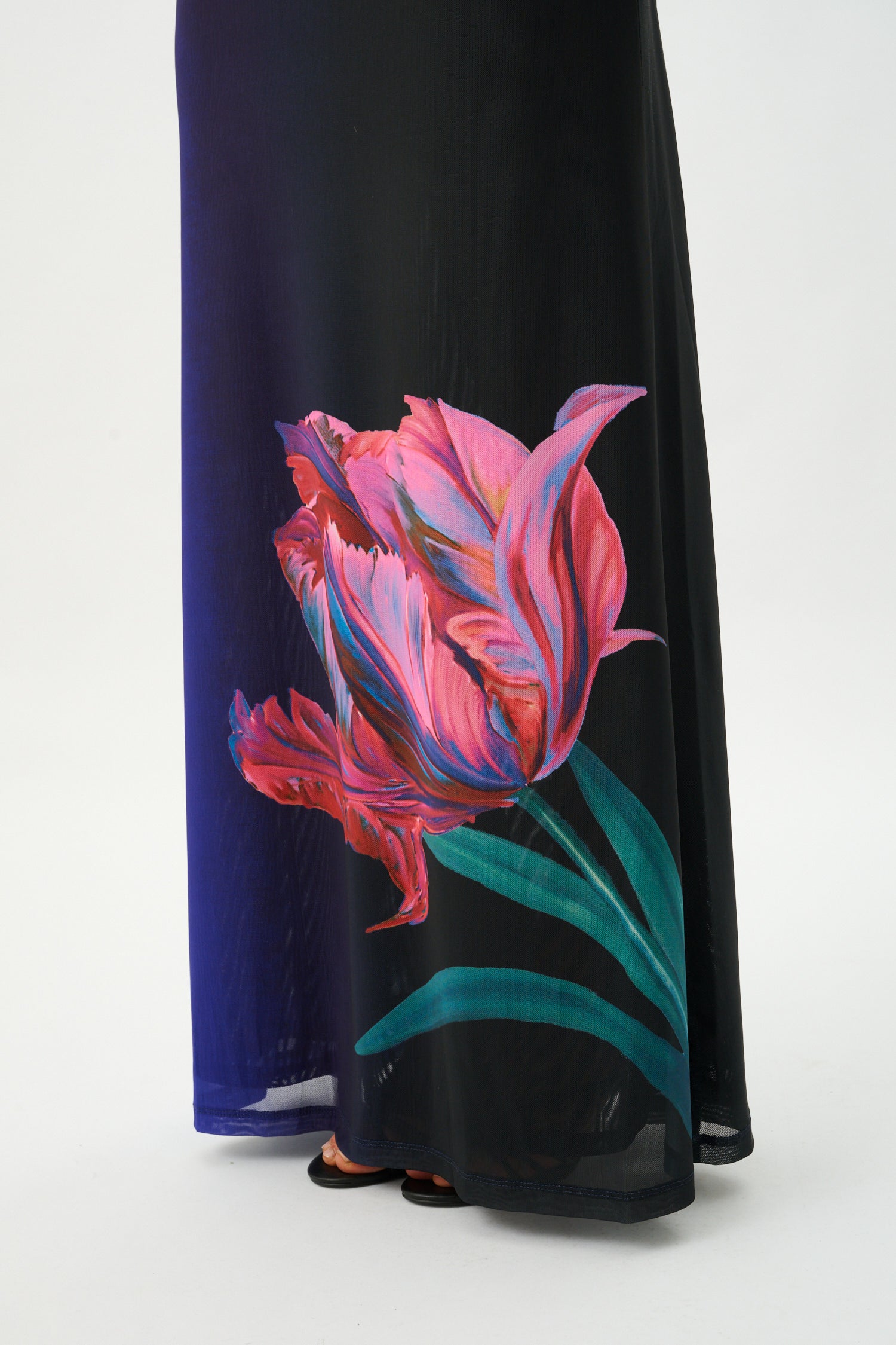 Maxi Skirt | Mesh Cobalt Floral