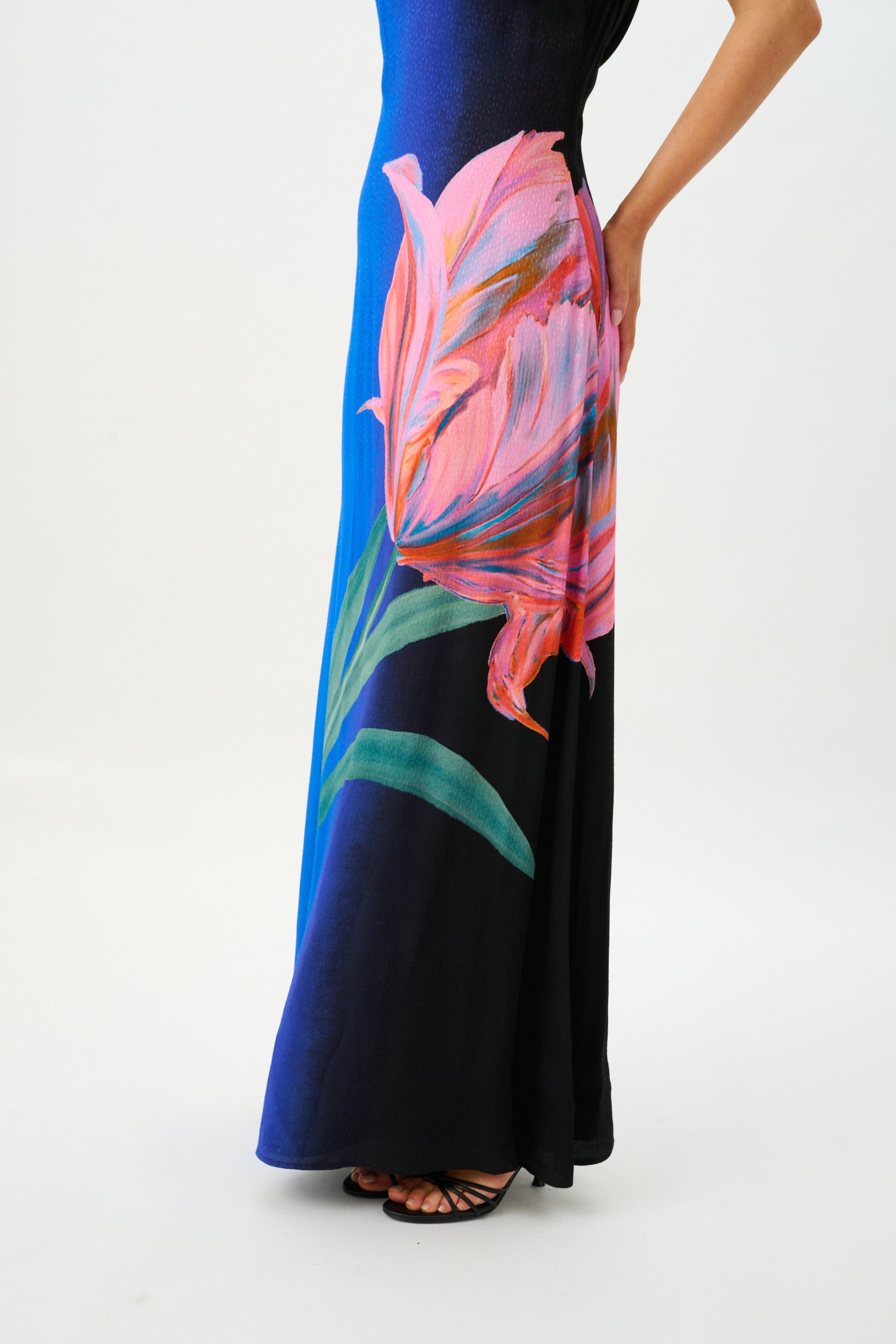 Draped Slip Dress | Cobalt Floral
