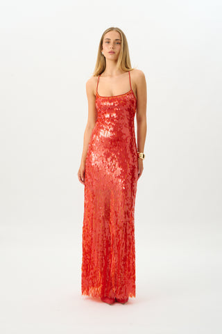 Backless Gown | Burnt Orange Sequin