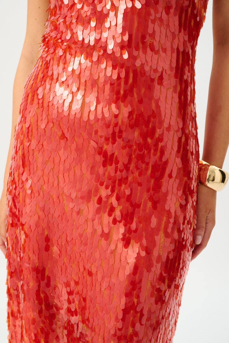 Backless Gown | Burnt Orange Sequin