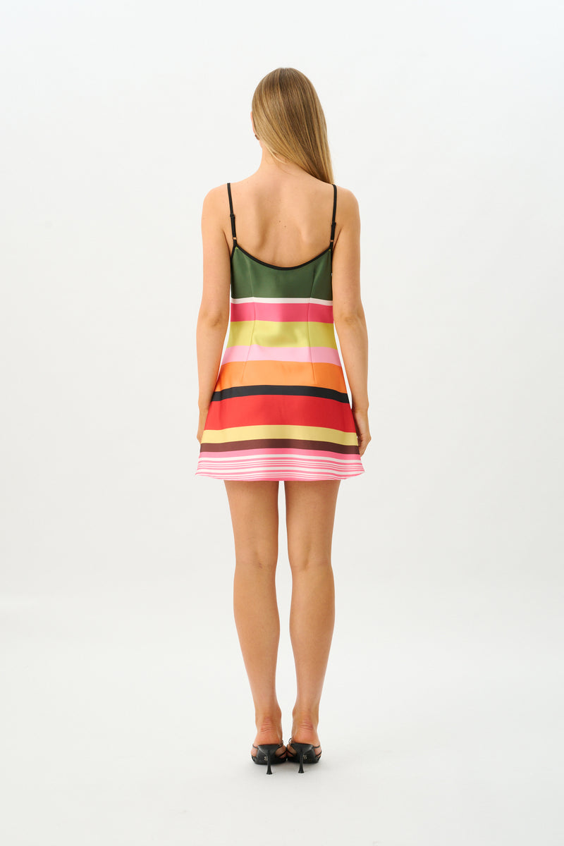 Bias Mini Dress | Emerald Stripe