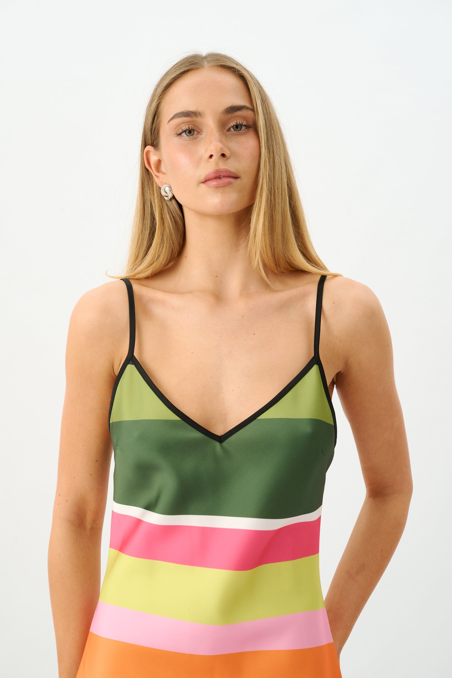 Bias Mini Dress | Emerald Stripe