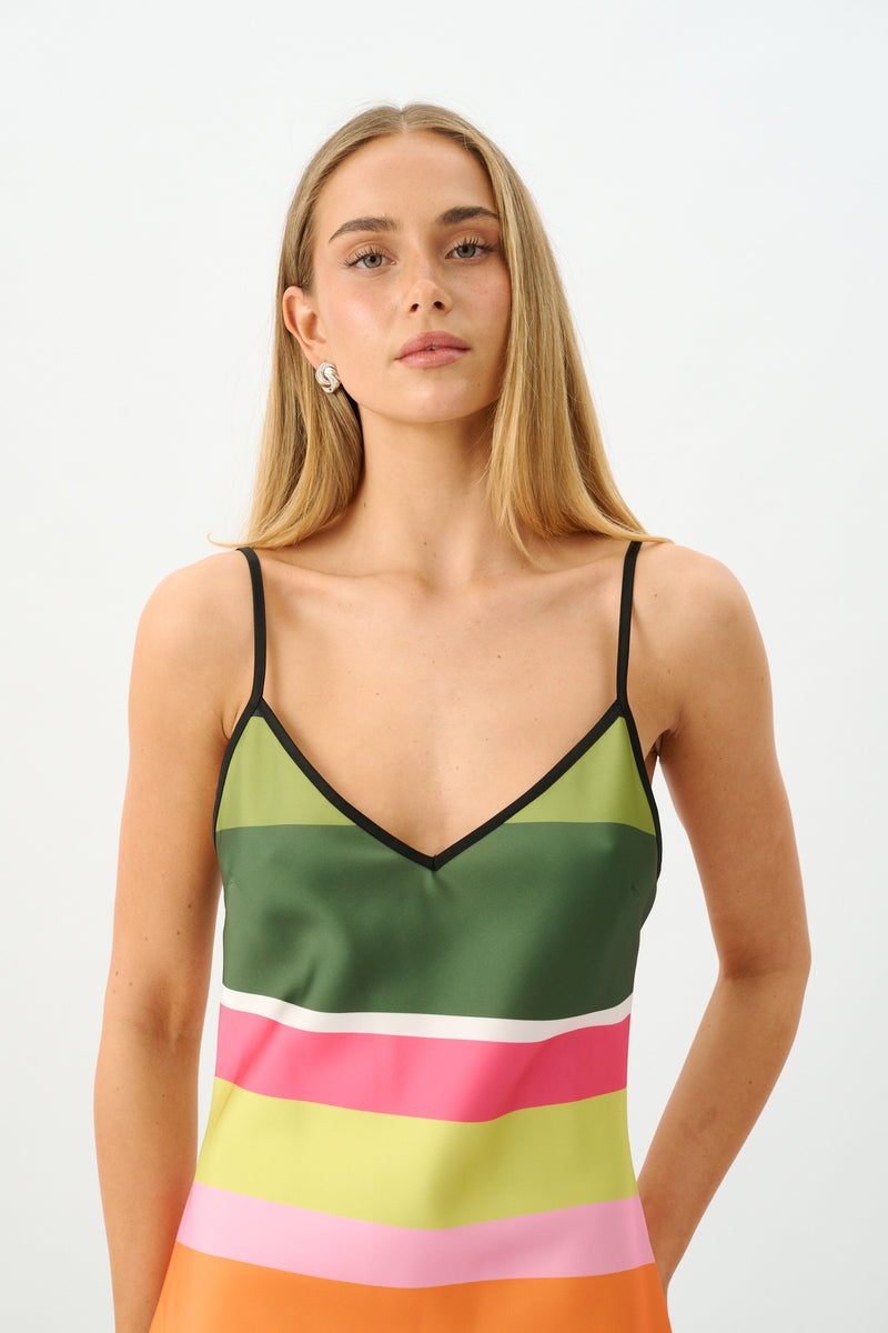 Bias Mini Dress | Emerald Stripe