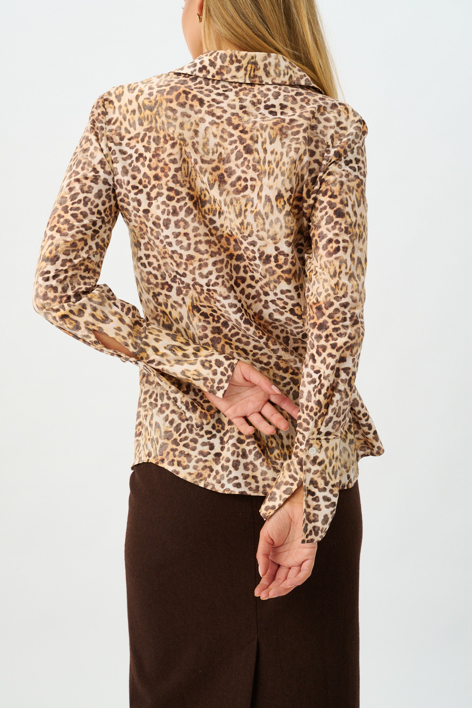 Gina Shirt | Silk Cotton Leopard