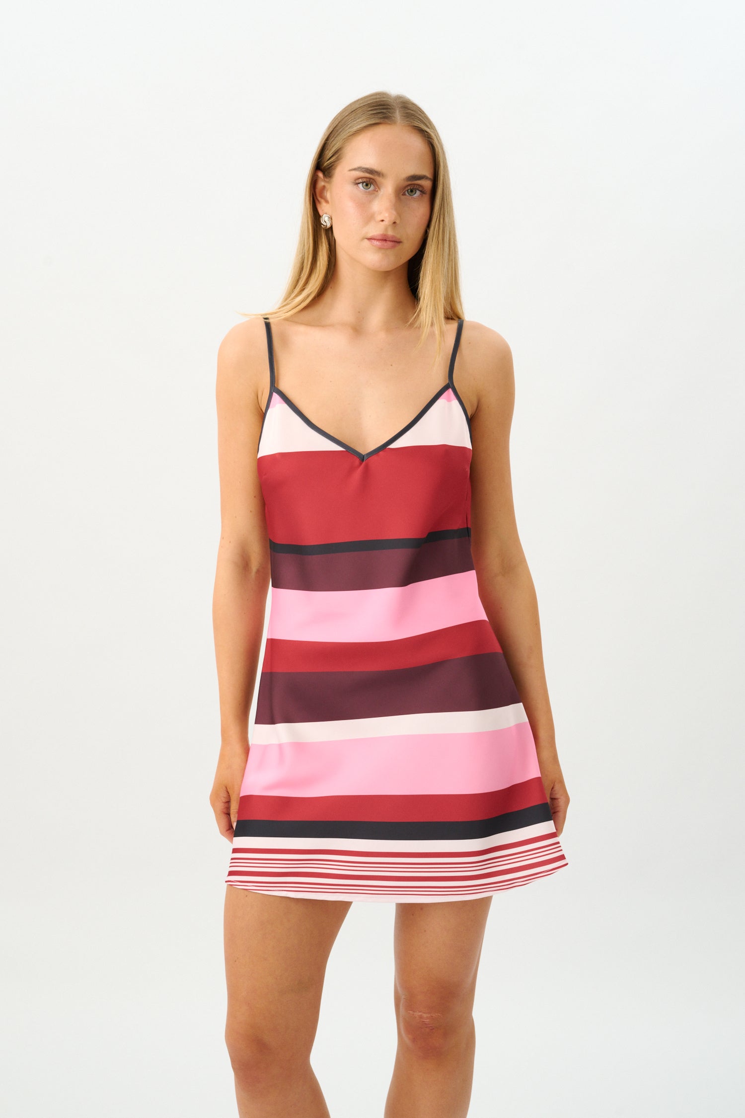 Bias Mini Dress | Fuchsia Stripe