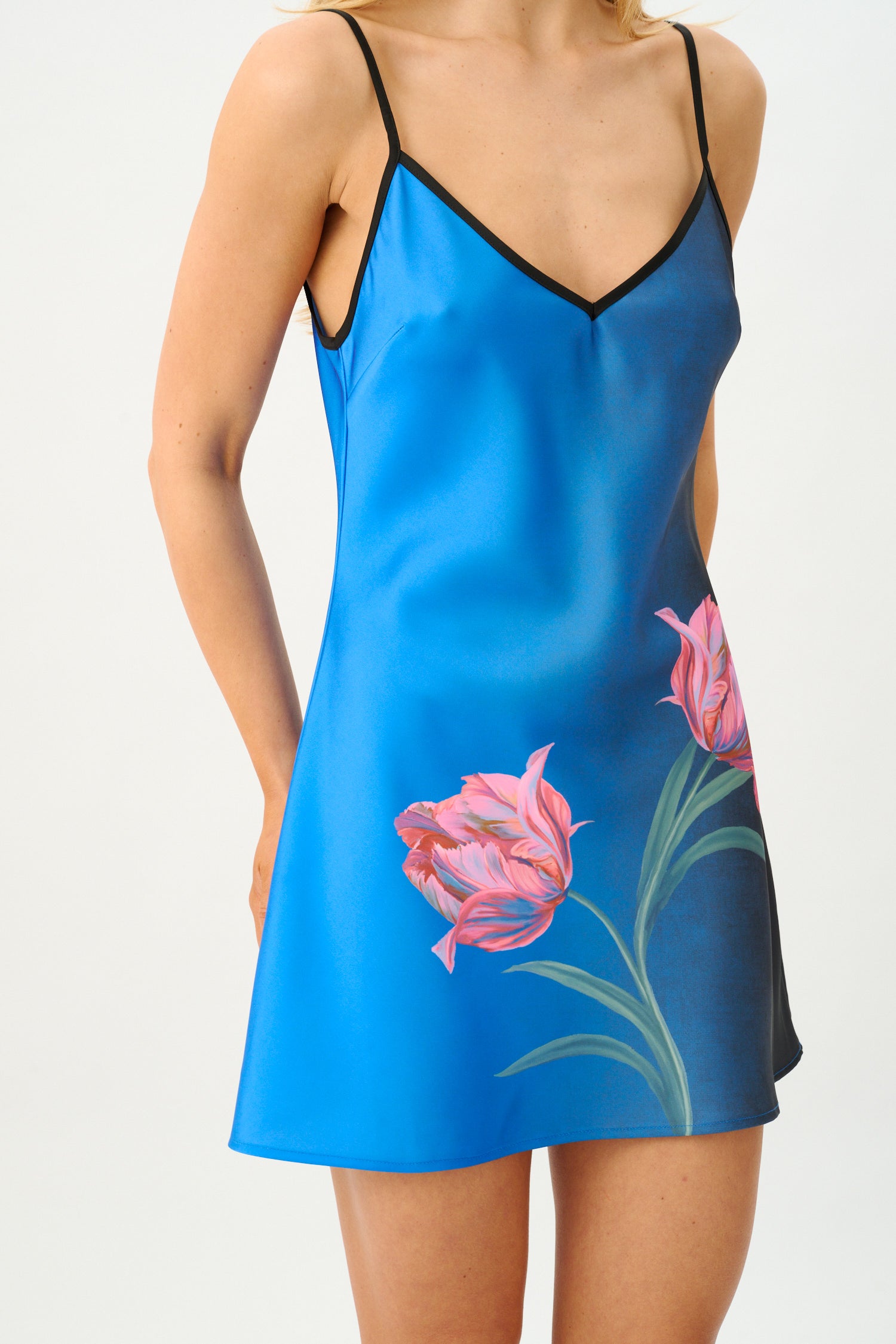 Bias Mini Dress | Cobalt Floral