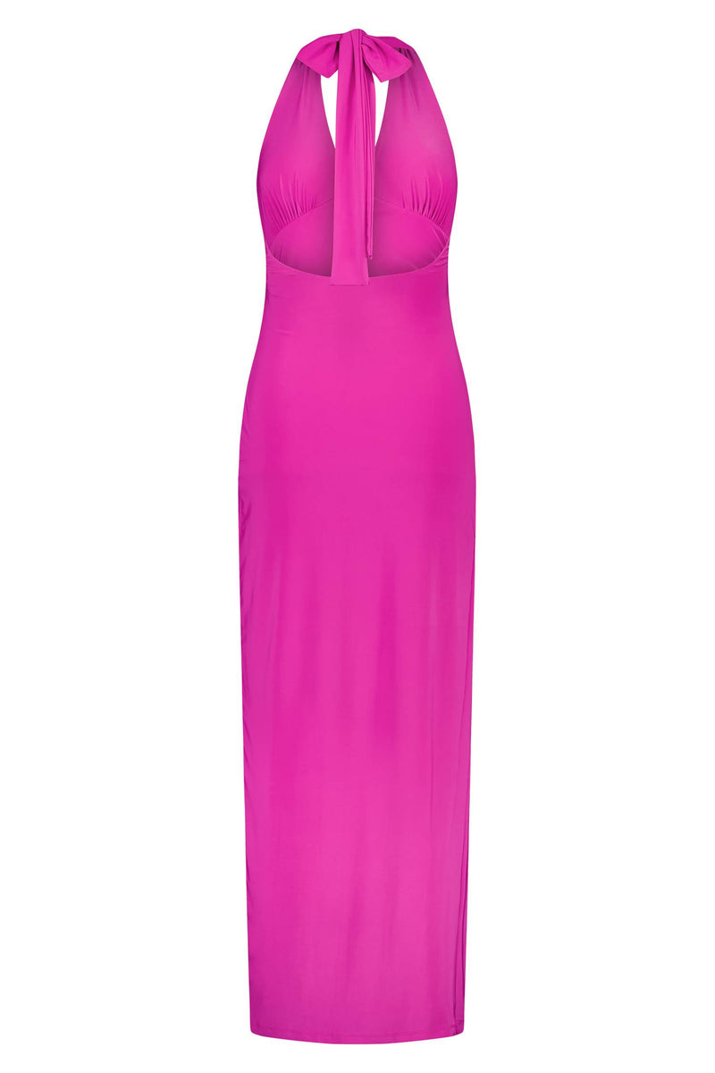 Halter Maxi Dress | Fuchsia