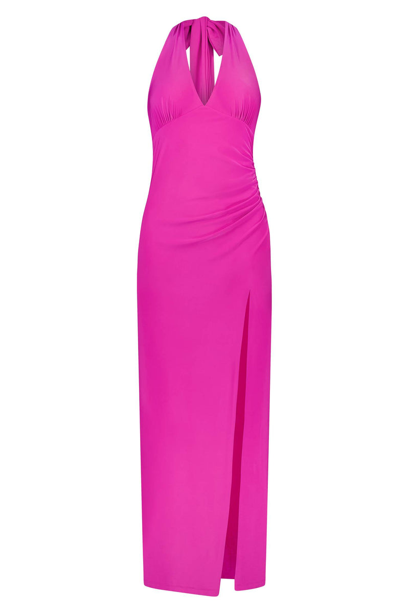 Halter Maxi Dress | Fuchsia