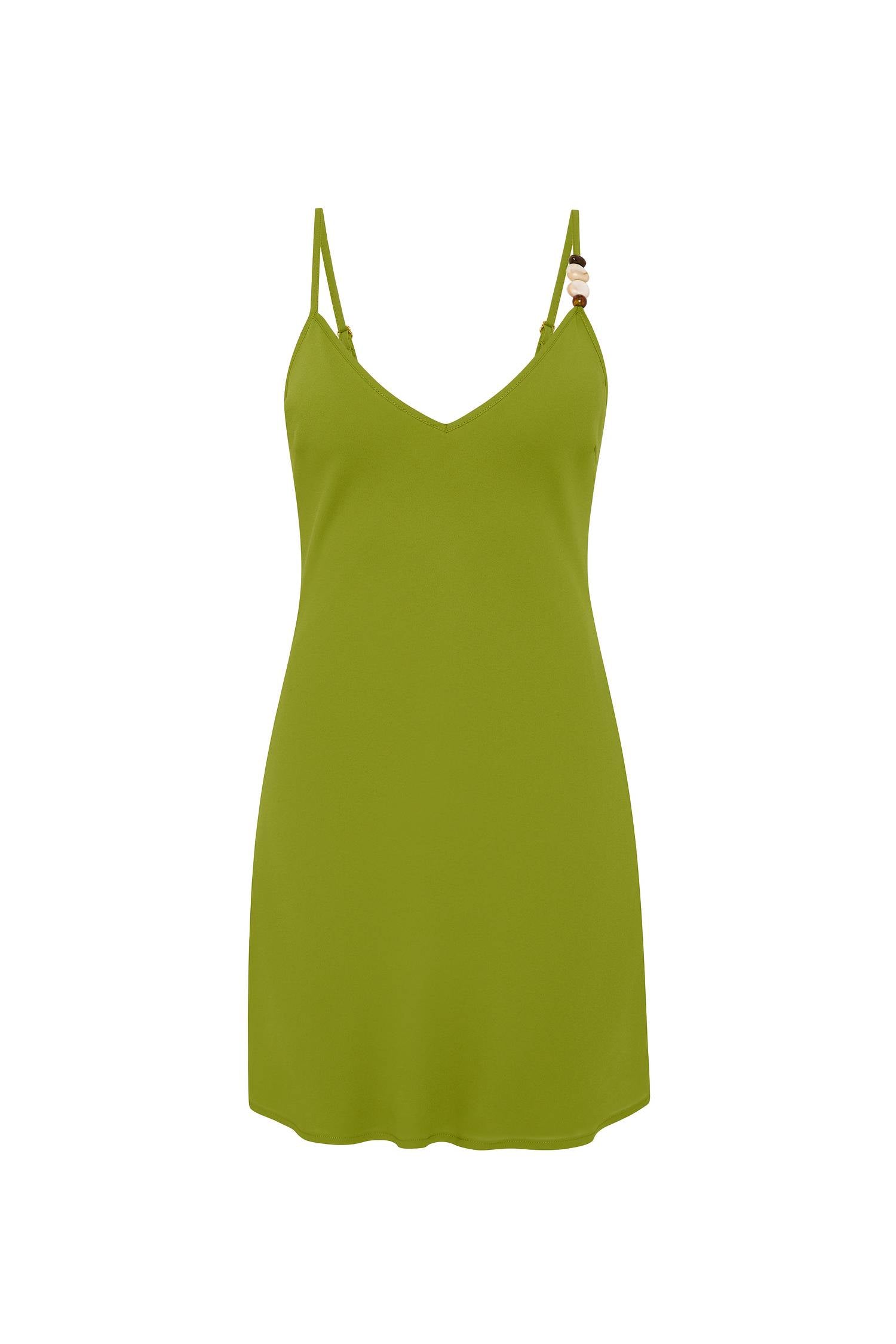 Georgette Mini Dress | Beaded Emerald