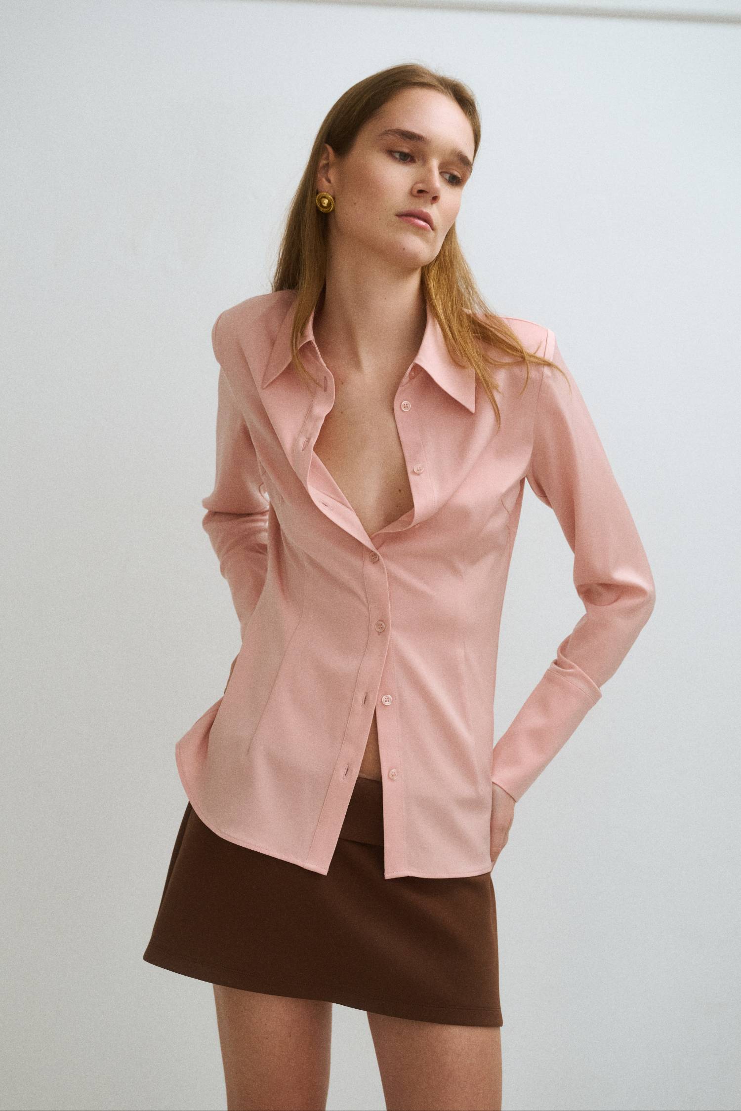 Structured Shirt | Musk Satin