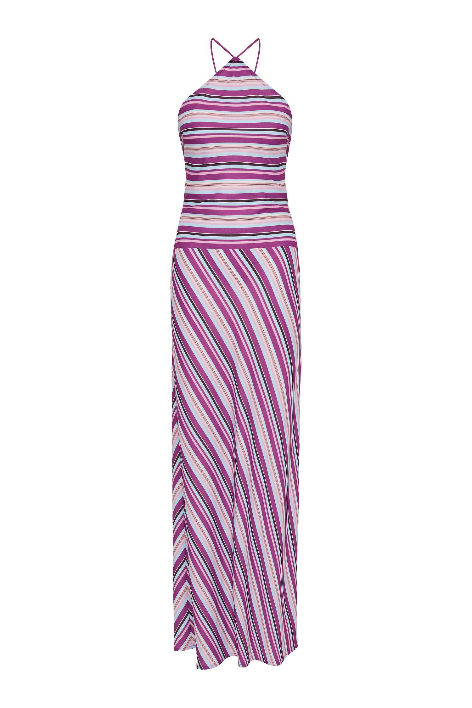 Halter Maxi Dress | Violet Stripe