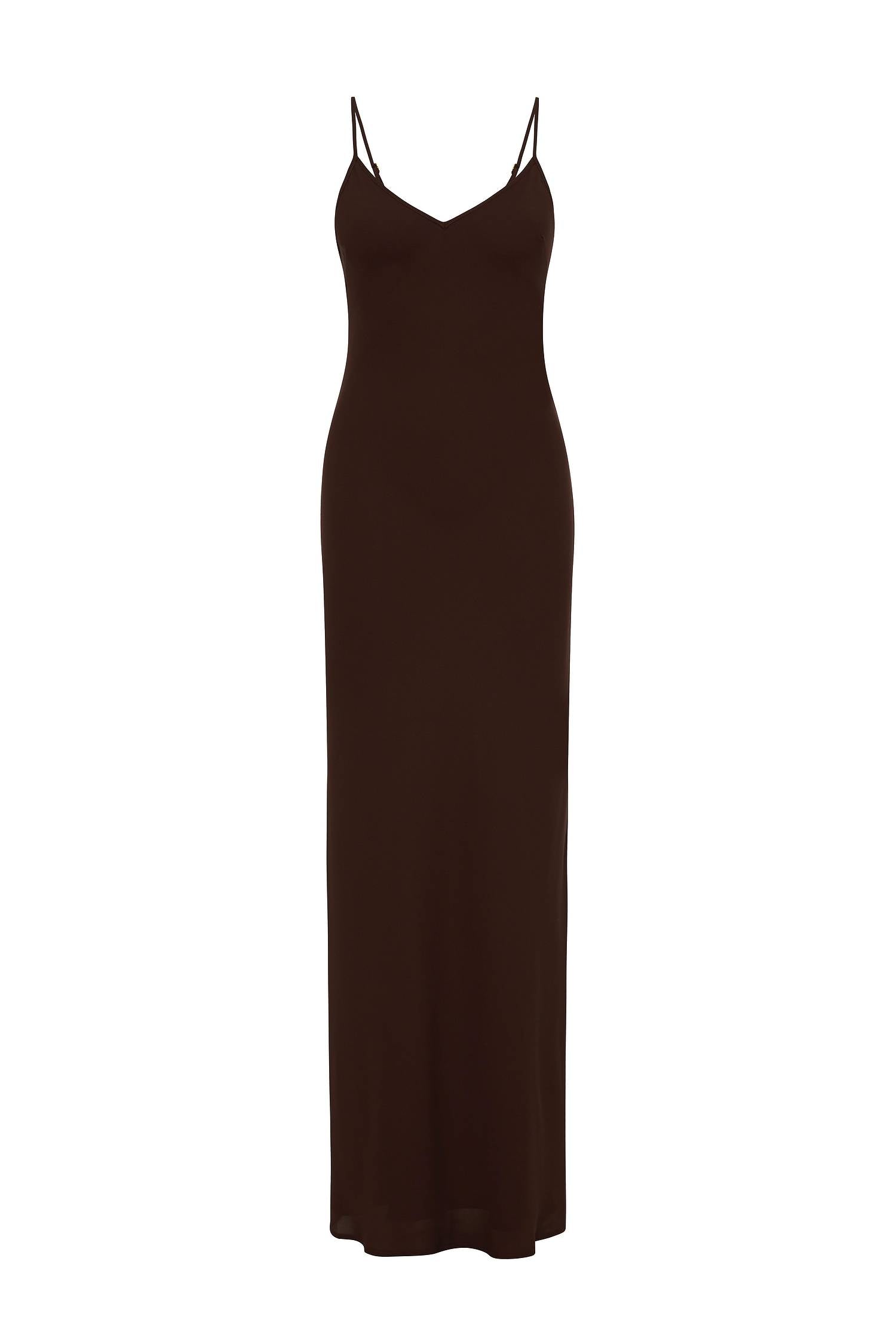 Georgette Maxi Dress | Chocolate