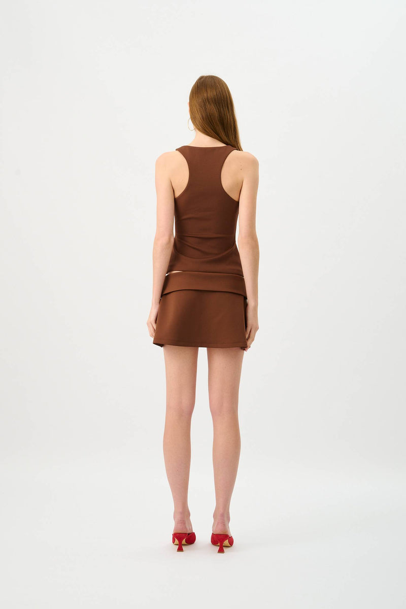 Alba Mini Skirt | Chocolate