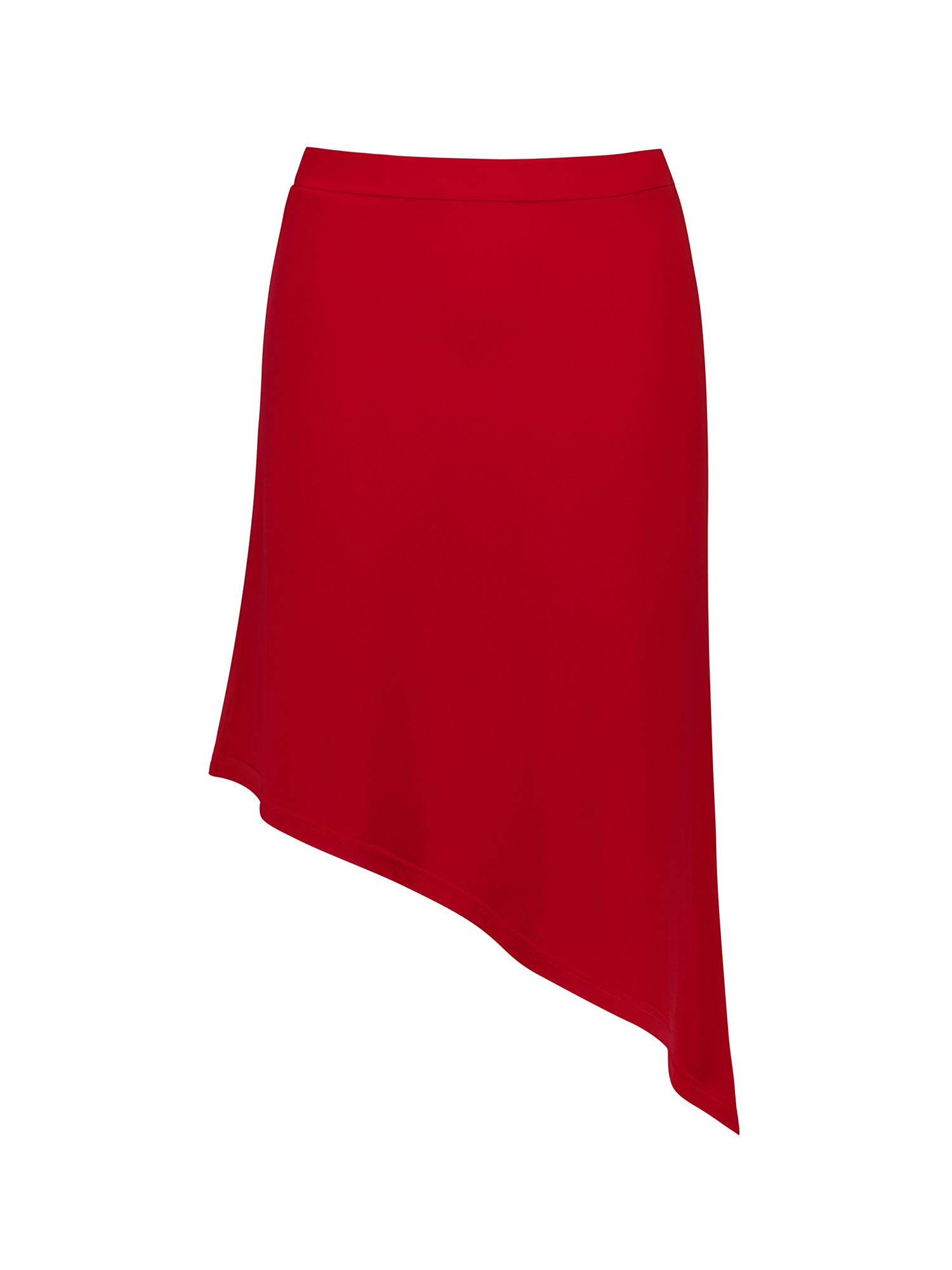 Asymmetric Midi Skirt | Cherry Red