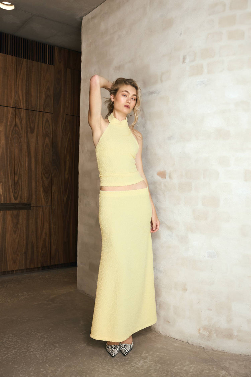 Textured Maxi Skirt | Limoncello