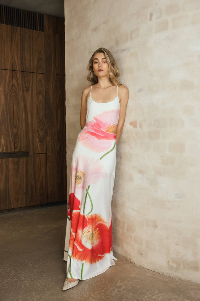 Low Back Maxi Dress | Citrus Poppy