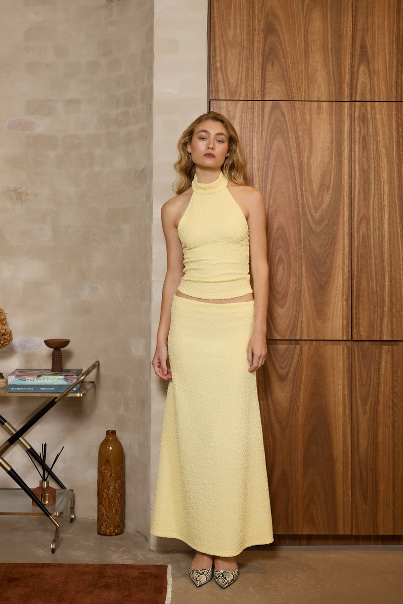 Textured Maxi Skirt | Limoncello