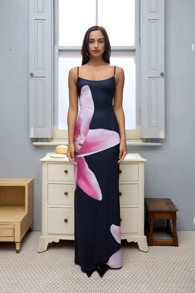 Black and hotsell pink long dress