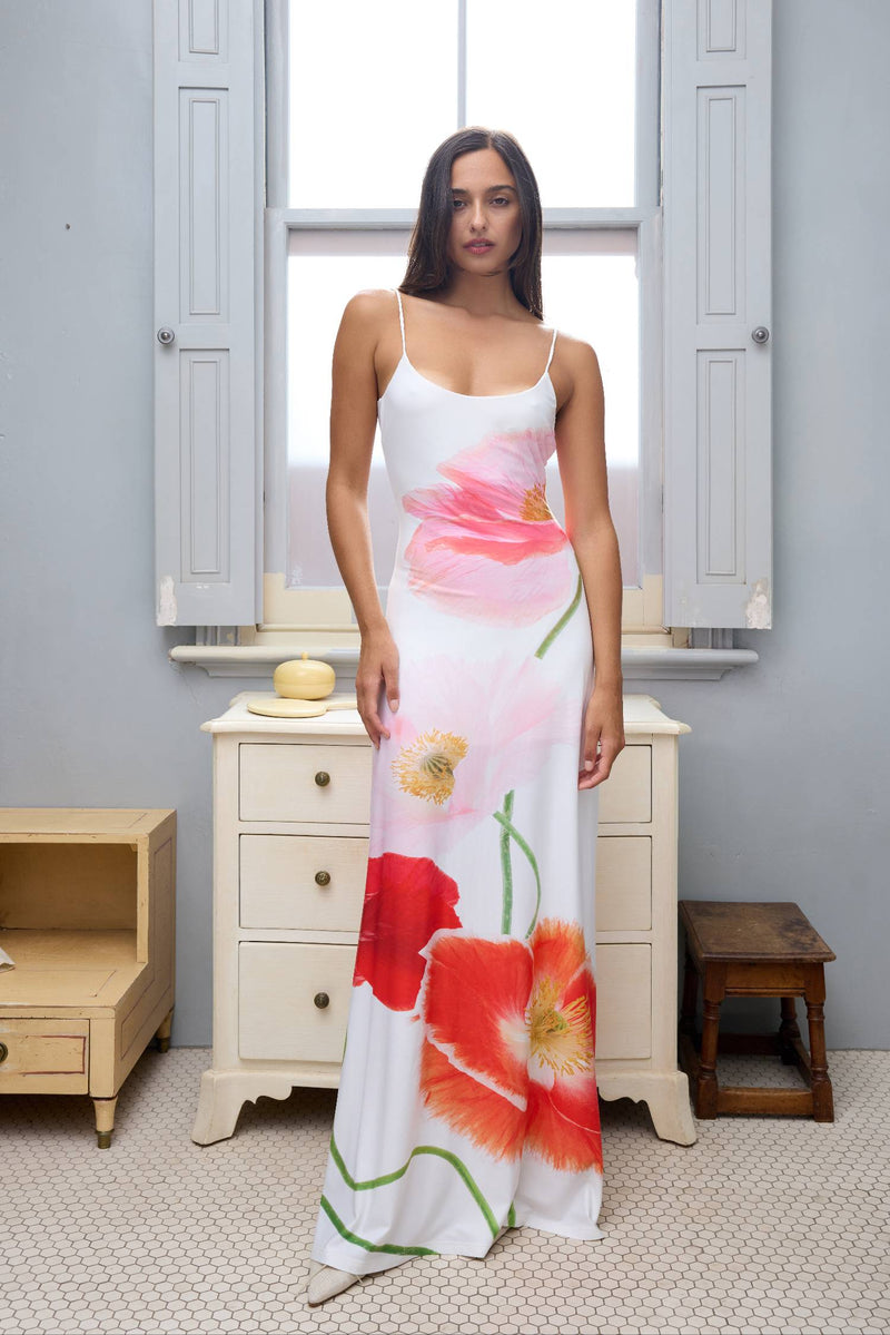 Low Back Maxi Dress | Citrus Poppy