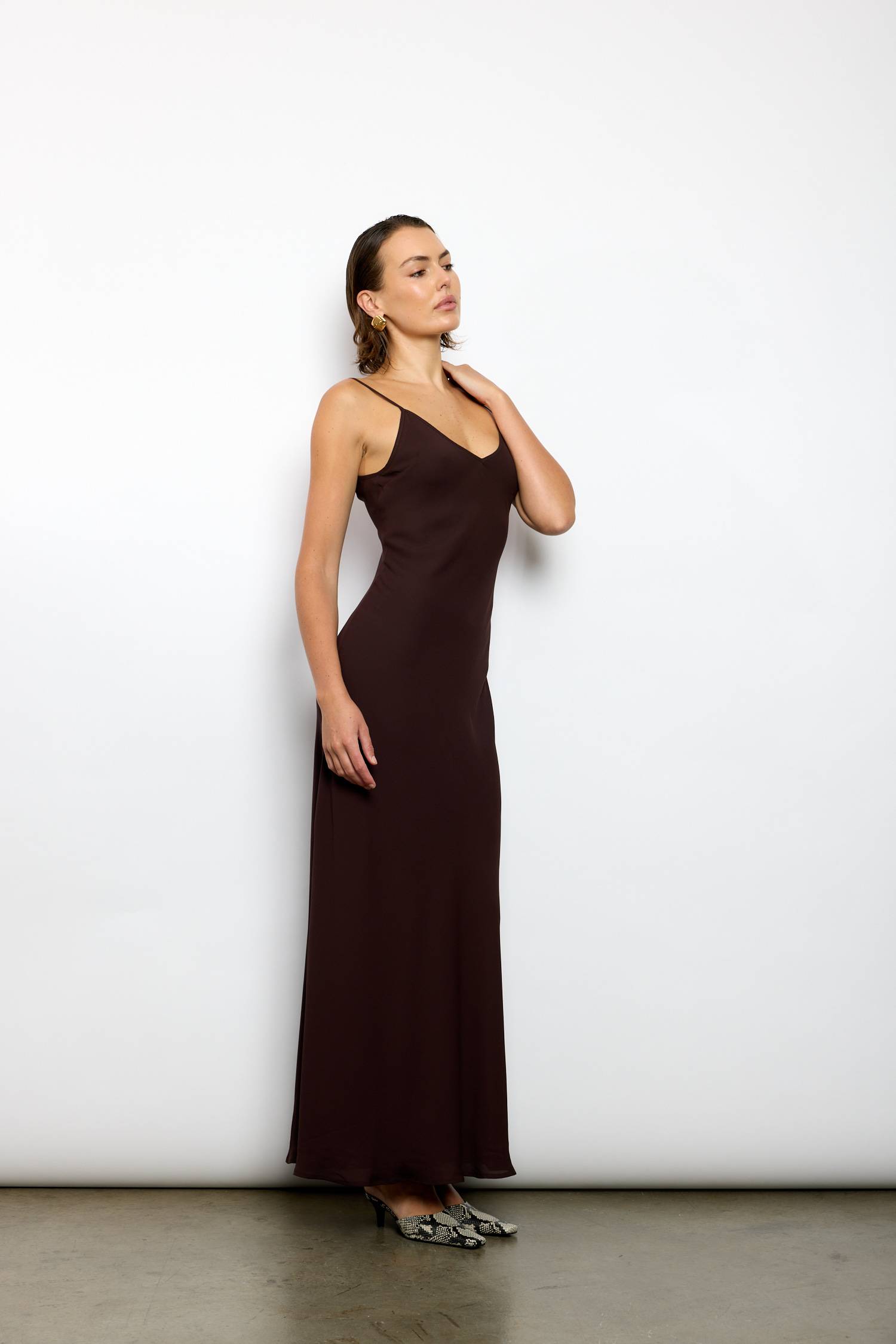 Georgette Maxi Dress | Chocolate