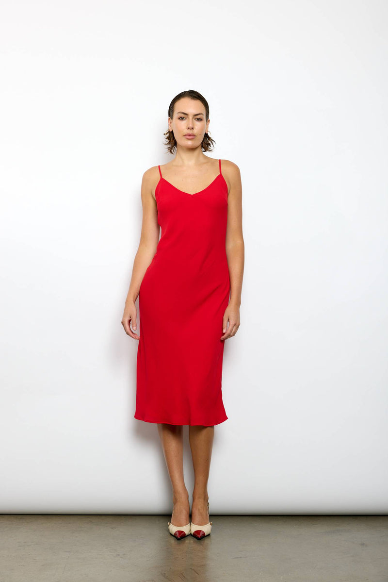 Georgette Midi Dress | Cherry Red