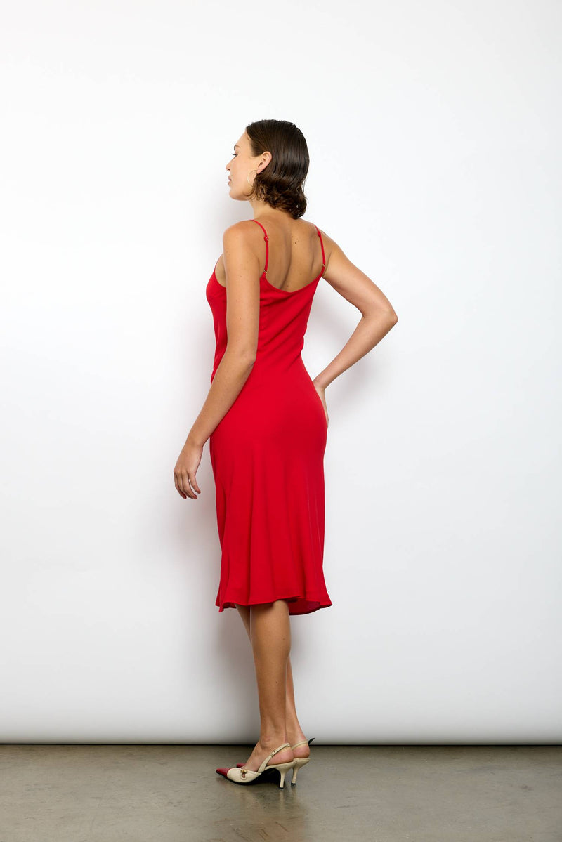 Georgette Midi Dress | Cherry Red