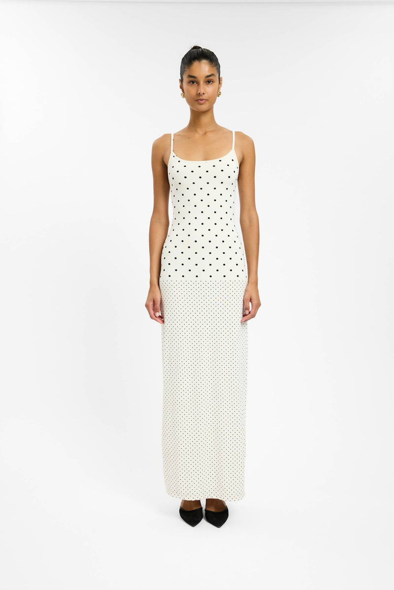 Slip Dress | Ivory Polka