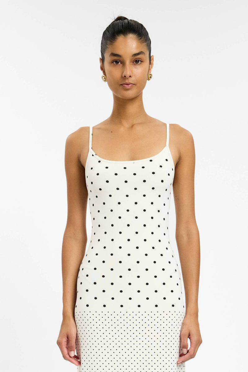 Slip Dress | Ivory Polka