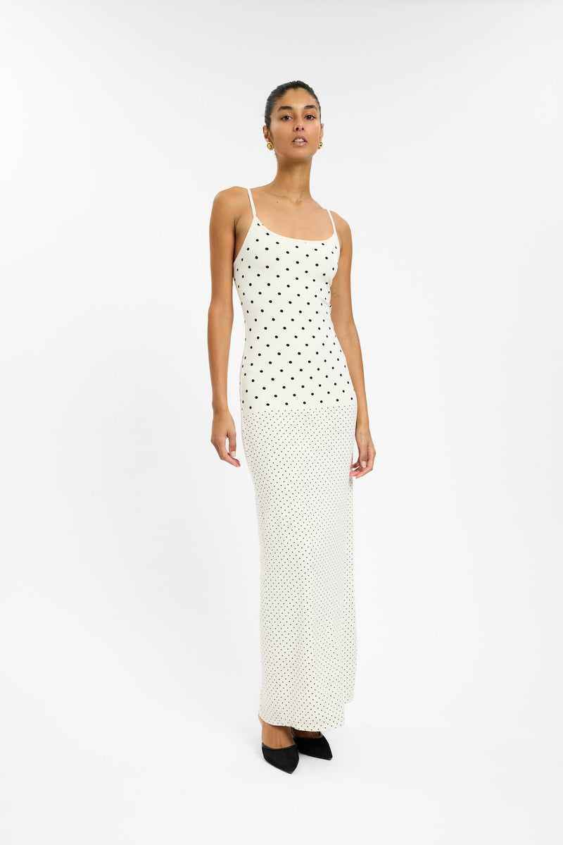Slip Dress | Ivory Polka