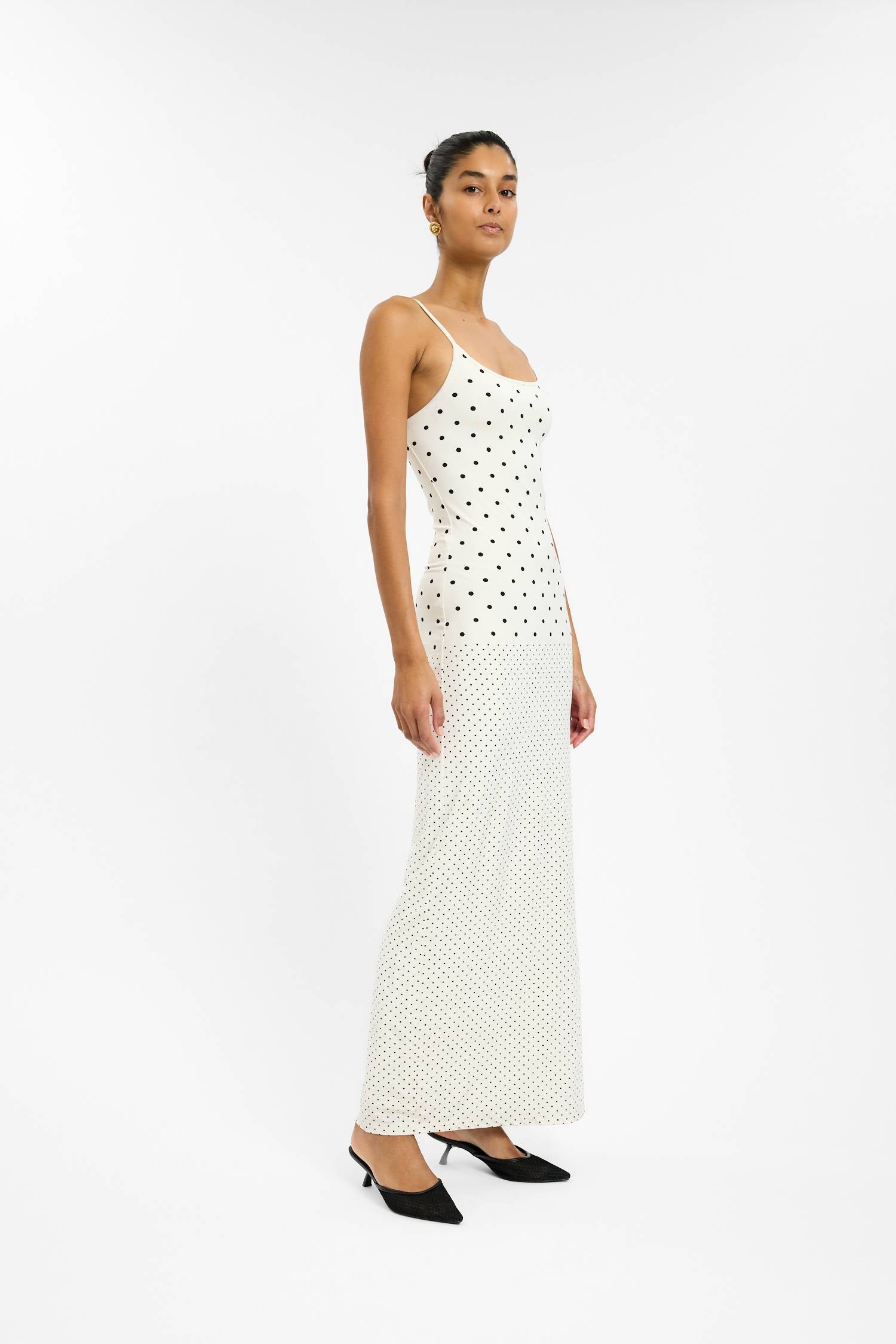 Slip Dress | Ivory Polka