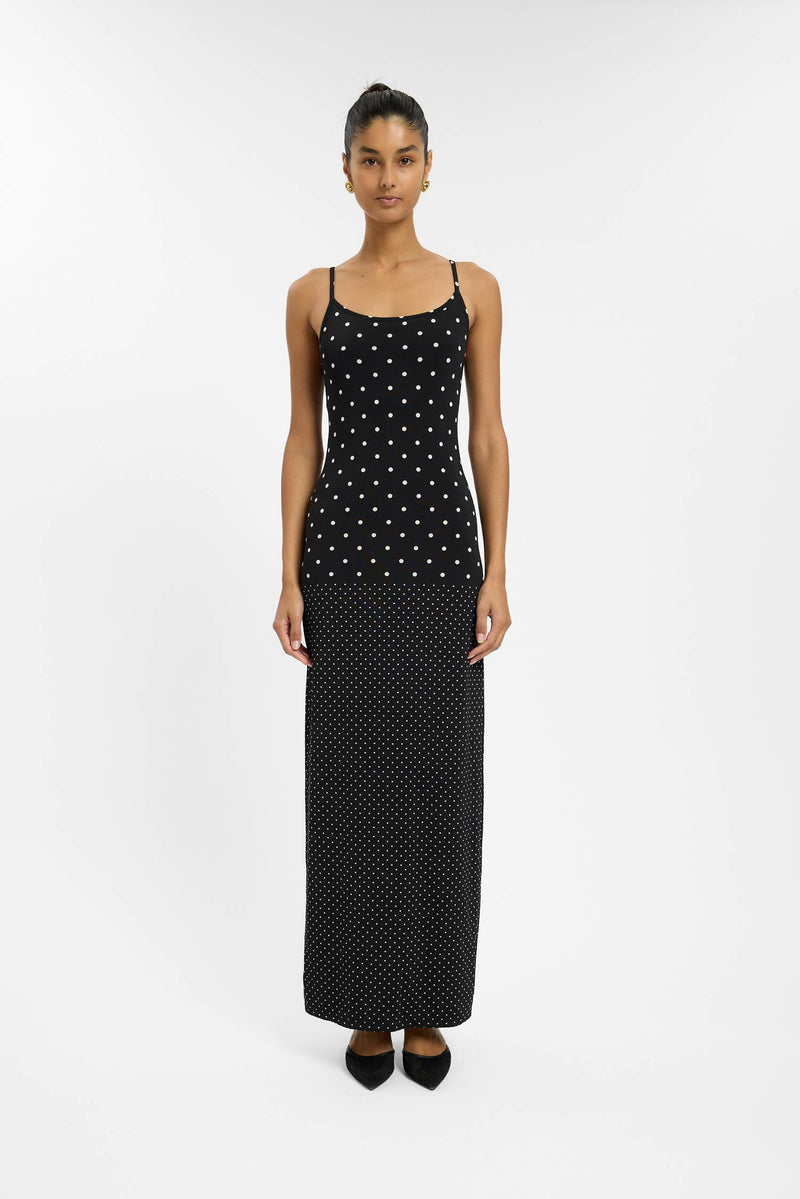 Slip Dress | Black Polka