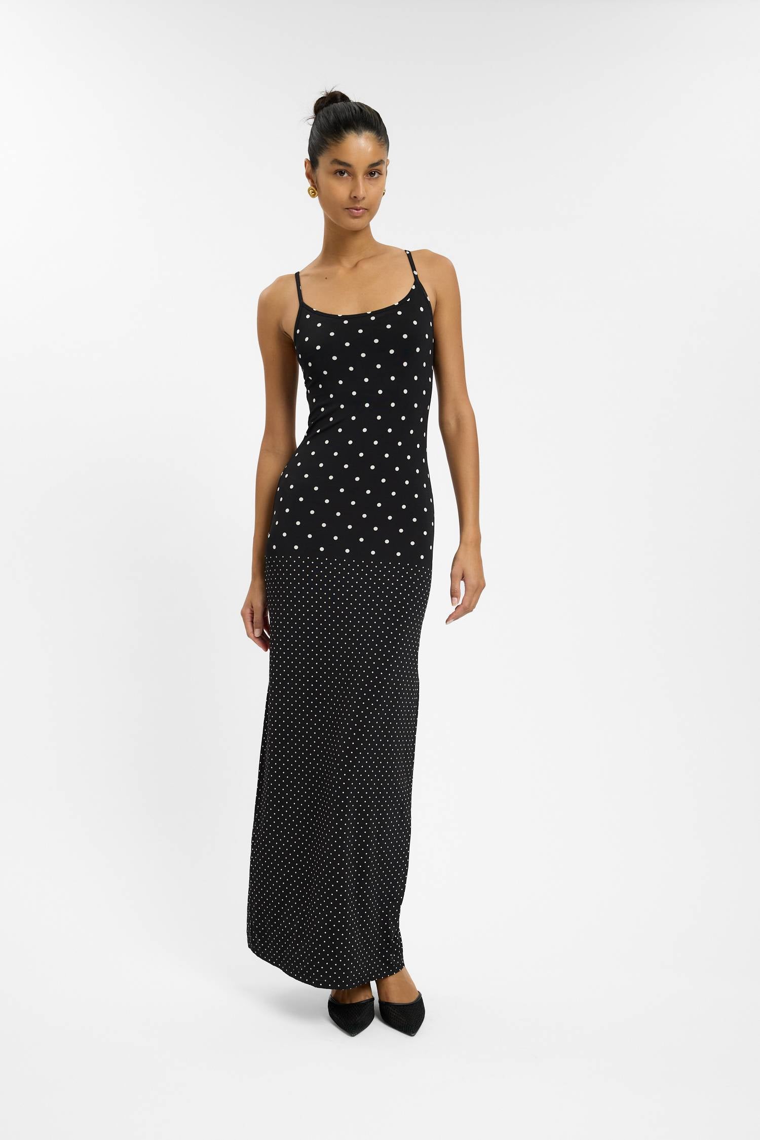 Slip Dress | Black Polka