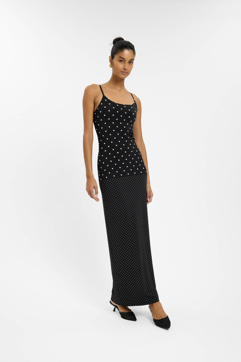 Slip Dress | Black Polka
