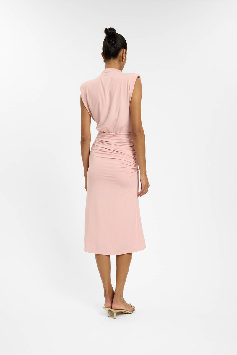 Structured Shoulder Midi Dress | Musk