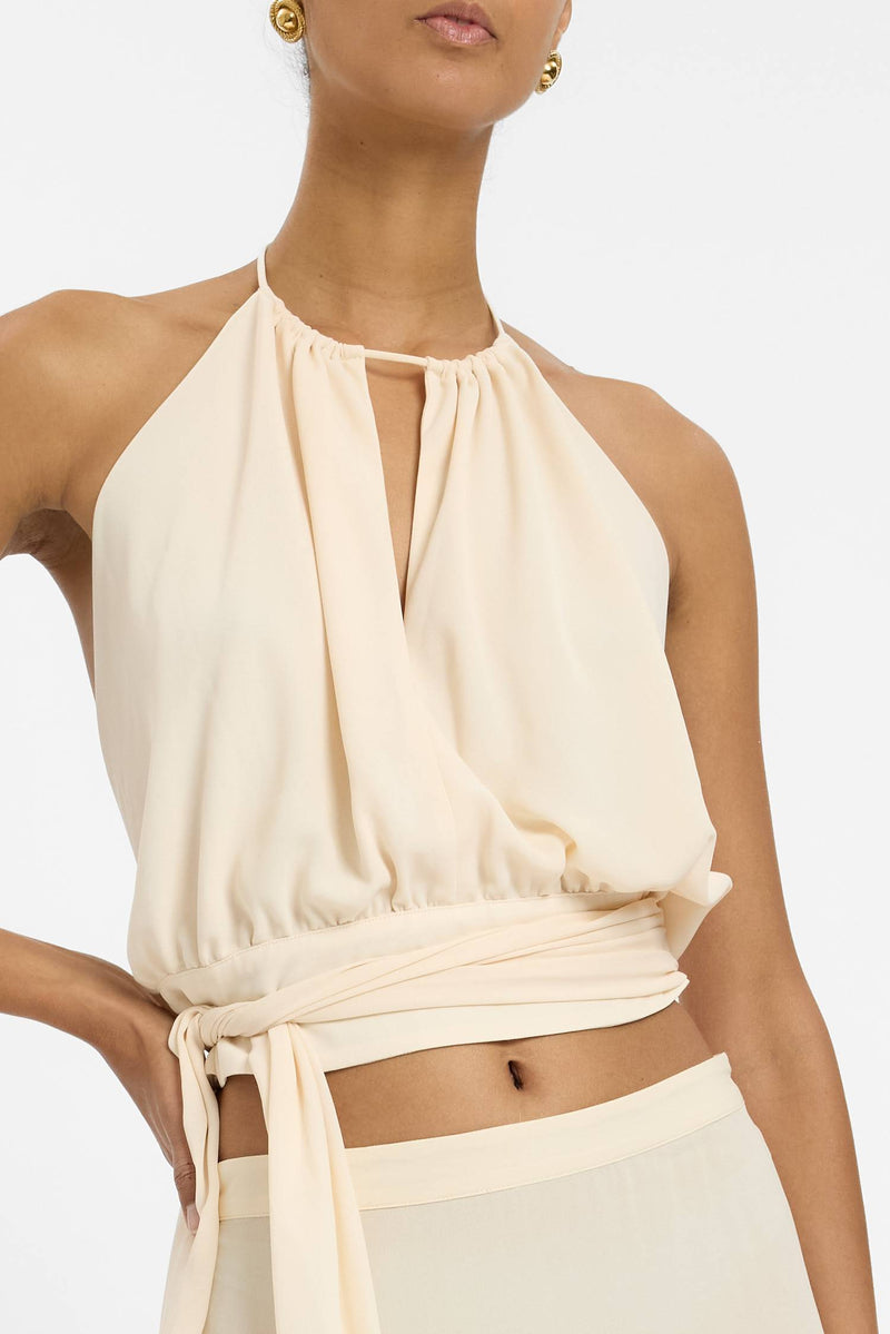 Draped Halter Top | Ivory
