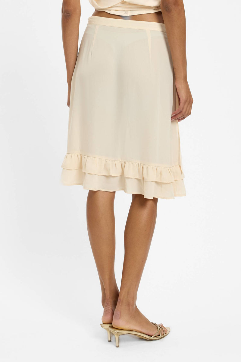 Frill Midi Skirt | Ivory